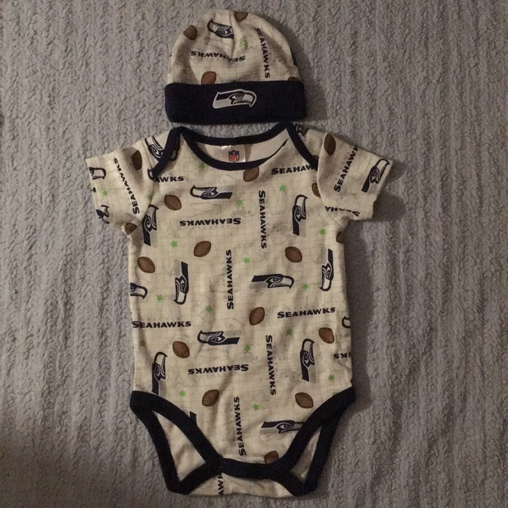 Seahawks Onesie with Beanie